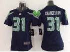 Seattle Seahawks #31 Darnel Chancellor Blue Nike Women Jerseys