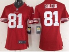 San Francisco 49ers #81 Anquan Boldin Red Nike Women Jerseys