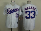 Montreal Expos #33 Larry Walker White Strip 1982 Throwback Jerseys