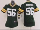 Green Bay Packers #56 Julius Peppers Green Nike Women Jerseys