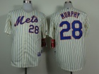 New York Mets #28 Daniel Murphy Cream With Pinstrip Cool Base Jerseys