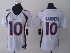 Nike Denver Broncos#10 Sanders White Women Jerseys