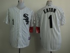 Chicago White Sox #1 Adam Eaton White With Pinstrip Cool Base Jerseys