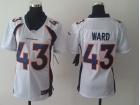 Nike Denver Broncos#43 T.J. Ward  White Women Jerseys