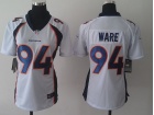 Nike Denver Broncos #94 DeMarcus Ware White Women Jerseys