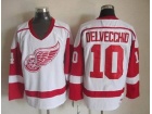 Detroit Red Wings #10 Alex Delvecchid White NHL Hockey Jerseys