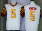 Florida State Seminoles #5Jameis Winston White Limit NCAA Football Jerseys