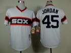 Chicago White Sox #45 Michael Jordan White Throwback Jerseys