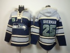 Seattle Seahawks #25 Richard Sherman Blue Nike NFL Pullover Hoodie Sweatshirts