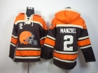 Cleveland Browns #2 Johnny Manziel Brown Black Nike NFL Pullover Hoodie Sweatshirts