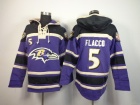 Baltimore Ravens #5 Joe Flacco Purple Nike NFL Pullover Hoodie Sweatshirts