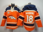 Denver Broncos #18 Peyton Manning Orange Nike NFL Pullover Hoodie Sweatshirts