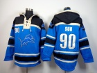 Detroit Lions #90 Ndamukong Suh Blue Nike NFL Pullover Hoodie Sweatshirts