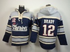 New England Patriots #12 Tom Brady Blue Nike NFL Pullover Hoodie Sweatshirts