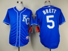 Kansas City Royals #5 Brett Dark Blue Cool Base Jerseys