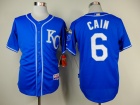 Kansas City Royals #6 Lorenzo Cain Dark Blue Cool Base Jerseys