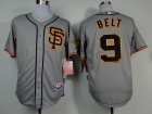 San Francisco Giants #9 Brandon Belt Grey SF Cool Base Jerseys