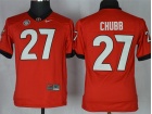 Georgia Bulldogs #27 Nick Chubb Red College Football Limited Kids Jerseys