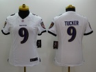 Nike Baltimore Ravens #9 Justin Tucker White Women Limited Jerseys