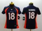 Nike Denver Broncos #18 Peyton Manning Blue Women New Style Limited Jerseys