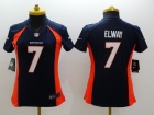 Nike Denver Broncos #7 John Elway Blue Women New Style Limited Jerseys