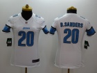 Nike Detroit Lions #20 B.Sanders White Limited Jerseys