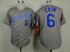 Kansas City Royals #6 Lorenzo Cain Grey Cool Base Jerseys