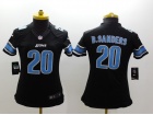 Nike Detroit Lions #20 B.Sanders Black Women Limited Jerseys