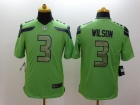 Seattle Seahawks #3 Russell Wilson Green Nike Limited Jerseys