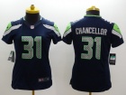 Seattle Seahawks #31 Kam Chancellor Blue Women Nike Limited Jerseys