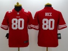 Nike San Francisco 49ers #80 Jerry Rice Red Youth Limited Jerseys