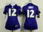 Nike Baltimore Ravens #12 Jacoby Jones Purple Women Jerseys