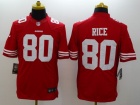 San Francisco 49ers #80 Jerry Rice Red Nike Limited Jerseys