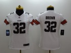 Women Nike Cleveland Browns #32 Jim Brown White Limited Jerseys