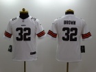 Nike Cleveland Browns #32 Jim Brown White Youth Limited Jerseys