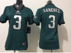 Nike Philadelphia Eagles #3 Sanchez Green Women Jerseys