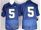 Under Armour Norte Dame Fighting Irish #5 Everett Golson Blue Shamrock Series College Football Jerse...