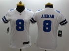 Nike Dallas Cowboys #8 Aikman White Women Limited Jerseys