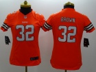 Women Nike Cleveland Browns #32 Jim Brown Orange Limited Jerseys