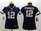 Nike Dallas Cowboys #12 Staubach Blue Women Limited Jerseys