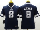 Nike Dallas Cowboys #8 Troy Aikman Blue Youth Limited Jerseys