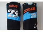 Cleveland Cavaliers #23 LeBron James Black Blue Swingman Jerseys