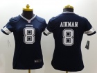 Nike Dallas Cowboys #8 Aikman Blue Women Limited Jerseys