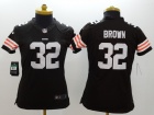 Women Nike Cleveland Browns #32 Jim Brown Brwon Limited Jerseys