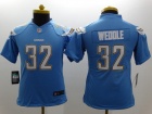 San Diego Chargers #32 Eric Steven Baby Blue Women Nike Limited Jerseys