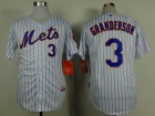 New York Mets #3 Curtis Granderson White With Pinstrip Home Cool Base Jerseys