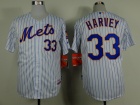 New York Mets #33 Matt Harvey White With Pinstrip Home Cool Base Jerseys