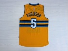 Denver Nuggets #5 Nate Robinson Yellow Rainbow Hardwood Classics Jerseys