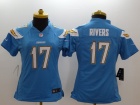 San Diego Chargers #17 Philip Rivers Baby Blue 2014 Women Limited Jerseys