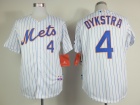 New York Mets #4 Lenny Dykstra White With Pinstrip Home Cool Base Jerseys